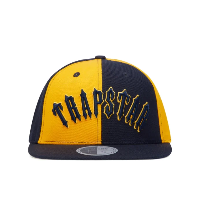 Cappello Trapstar Irongate ad aderente – Blu scuro/Giallo