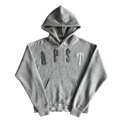 Felpa con cappuccio Trapstar Arch Chenille grigia