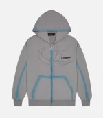 Felpa con cappuccio e zip Trapstar Hyperdrive Grigia
