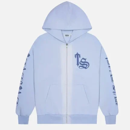 Felpa con cappuccio Trapstar Script Spray Blu