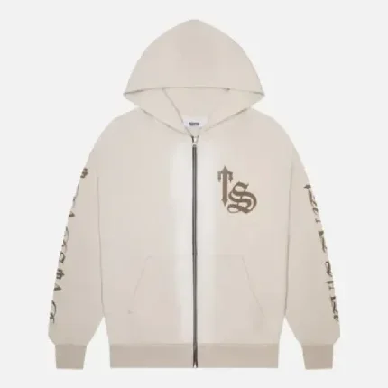 Felpa con cappuccio Trapstar Script Spray Sand