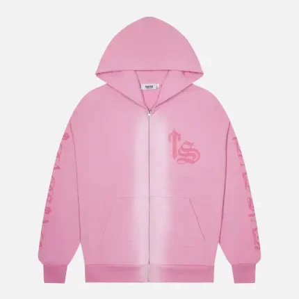 Felpa con cappuccio rosa spray con scritta Trapstar
