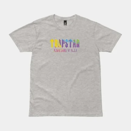 T-shirt grigia con motivo di pittura segreta di Trapstar