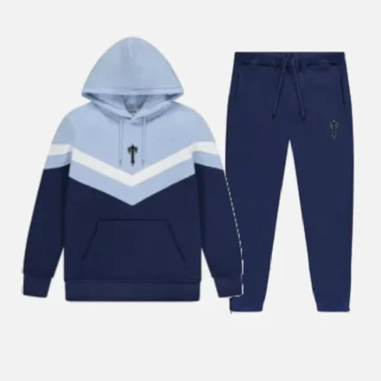 Tuta con cappuccio Trapstar V Stripe blu navy