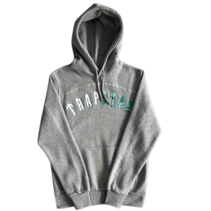 Felpa con cappuccio Trapstar Irongate Chenille Arch grigia