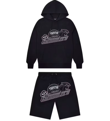 Tuta corta con cappuccio Trapstar Shooters nera